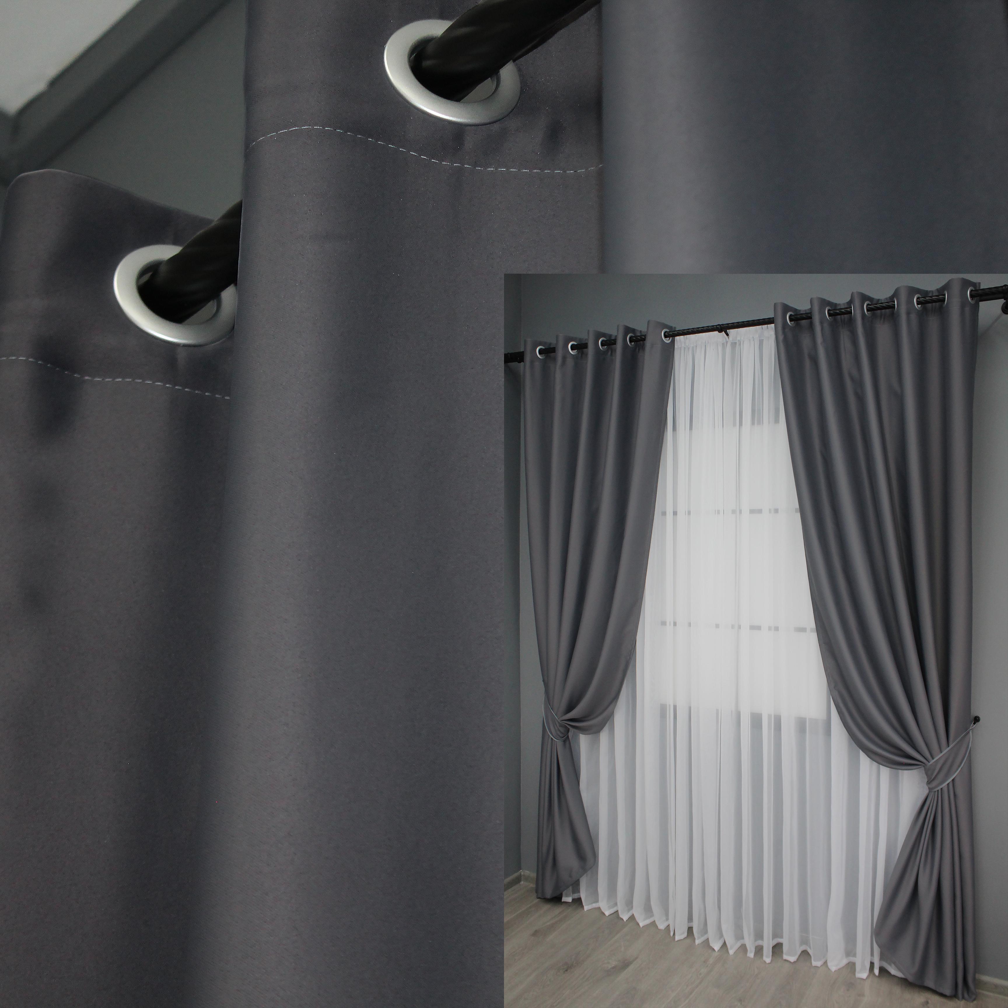 Комплект штор на люверсах VR-Textil Блэкаут Bagema Rvs № 1241ш 150х250 см 2 шт. Темно-серый (37-0013) - фото 5 Комплект штор на люверсах VR-Textil Блэкаут Bagema Rvs № 1241ш 150х250 см 2 шт. Темно-серый (37-0013) - фото 5