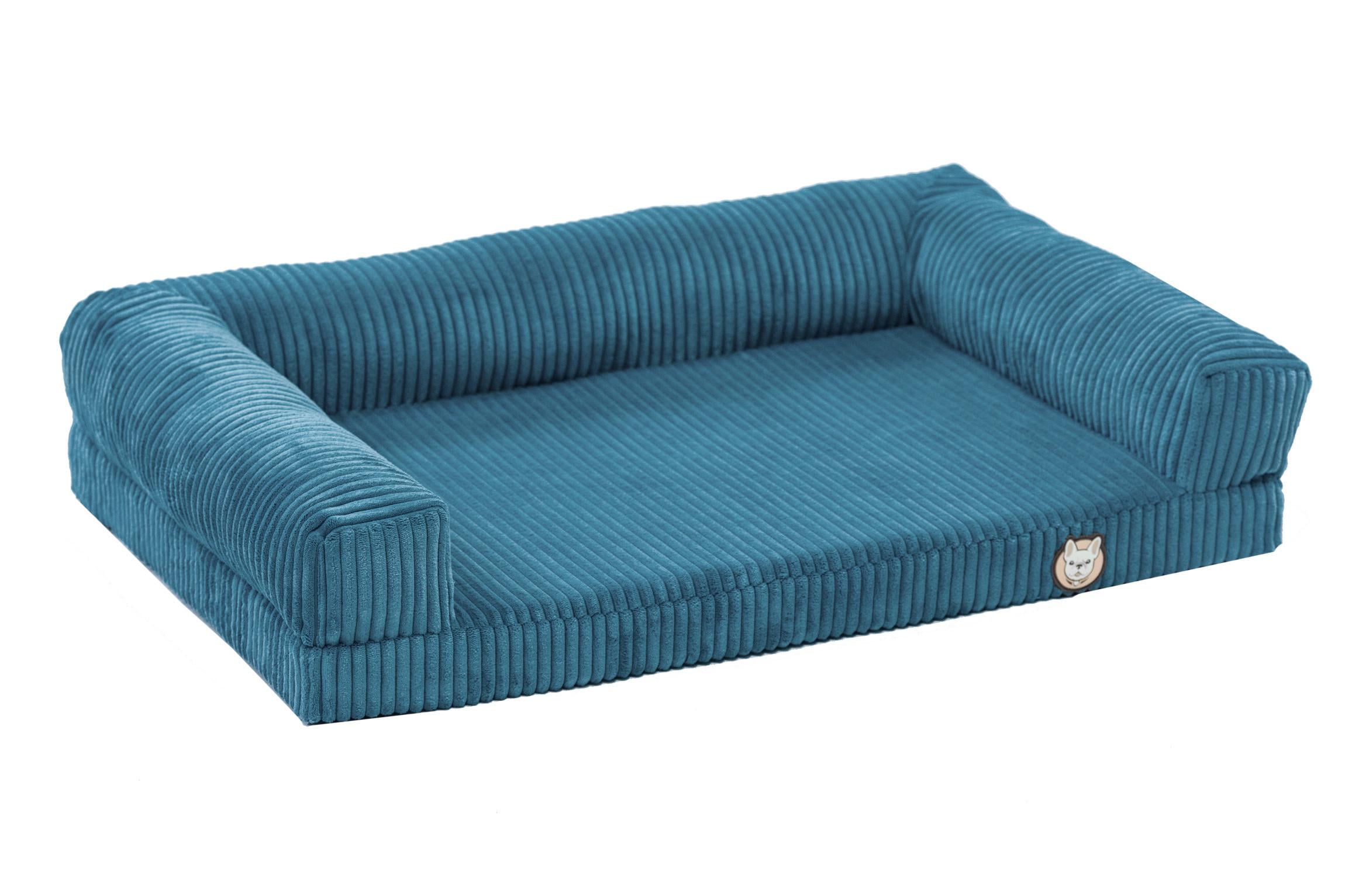 Лежак для собак eGarden Comfort Box кордовий велюр 50х75 см Блакитний (6038)