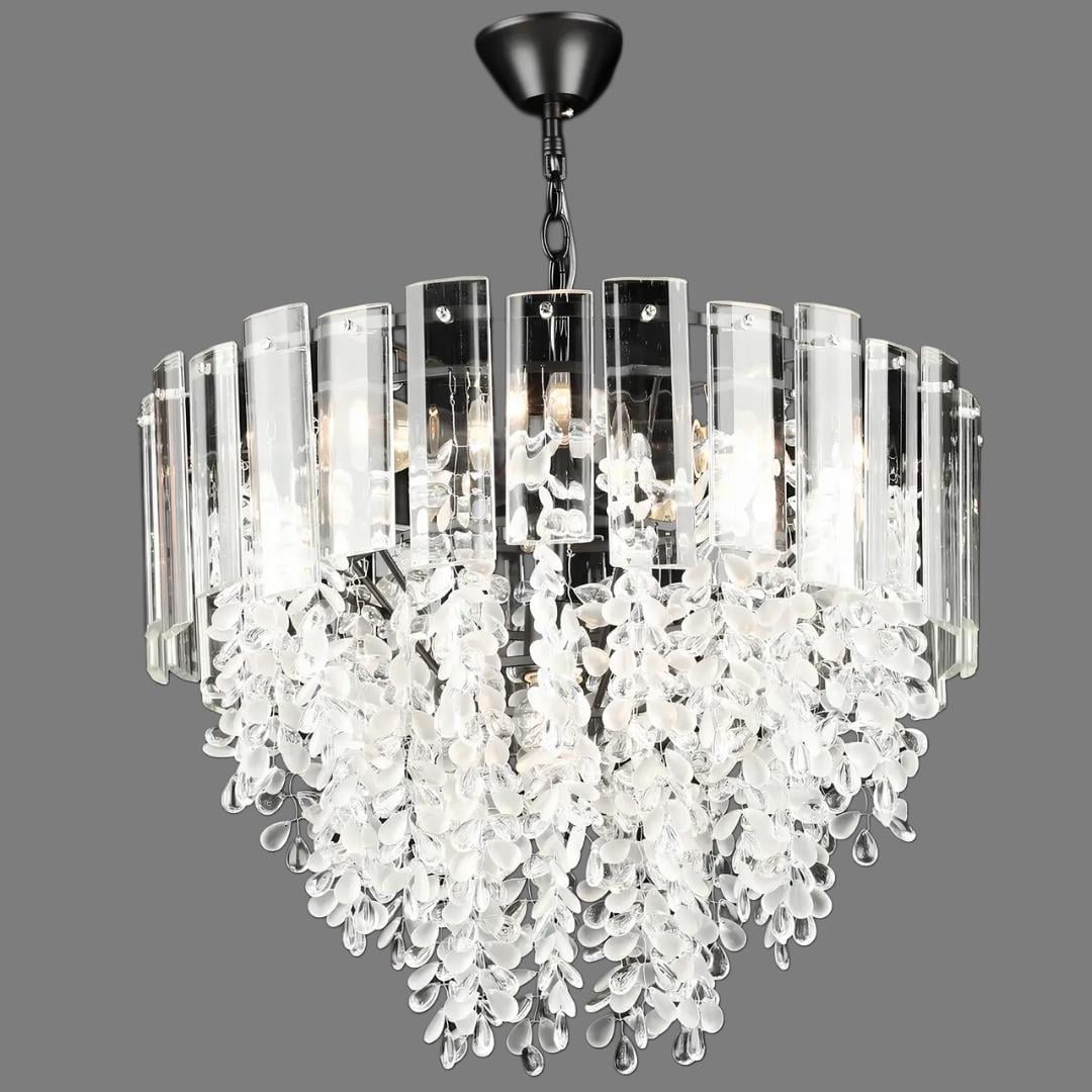 Люстра Valeso с хрустальными подвесами в классическом стиле под шесть ламп Е27 Черный (S2475/6)