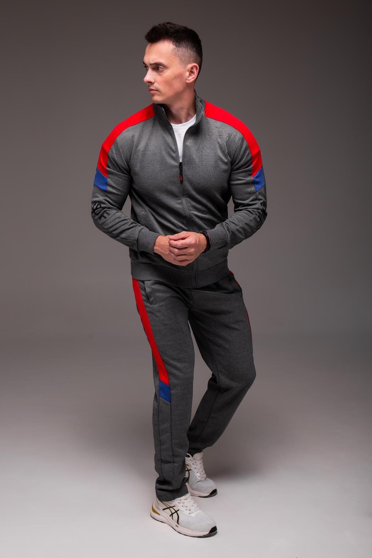 Костюм чоловічий спортивний Suf трикотажний 3XL Сірий (2409/4) - фото 3 Костюм чоловічий спортивний Suf трикотажний 3XL Сірий (2409/4) - фото 3