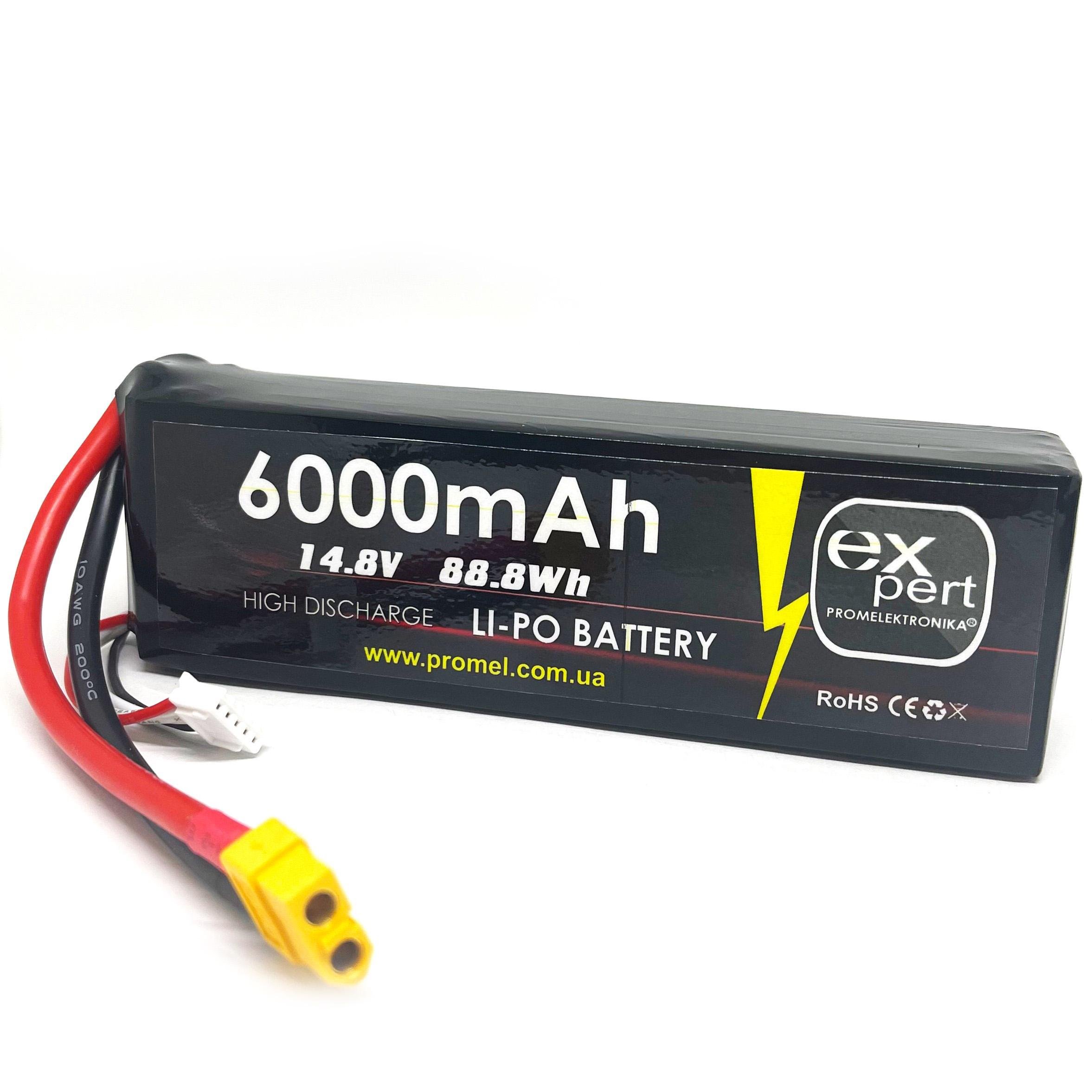 Батарея аккумуляторная EXPERT Promelektronika для FPV-дронов/машин/катеров (6000-100-4S)