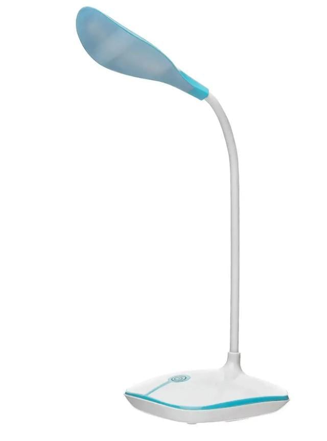 Настільна лампа JX 88O з акумулятором на гнучкій ніжці заряджання від USB Блакитний (2104618724) - фото 10