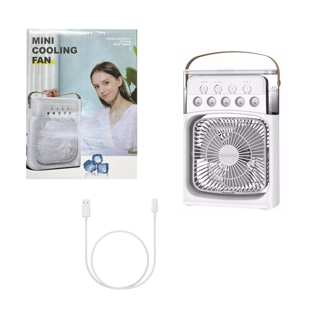 Міні-вентилятор портативний Lesko Mini Cooling Fan USB з функцією зволоження повітря White (lesko cooling) - фото 5