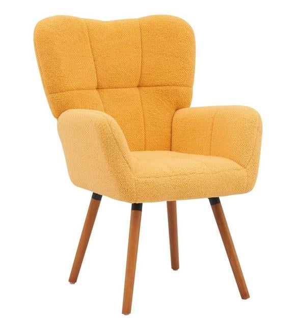 Крісло м'яке Флор тканина букле Жовтий
