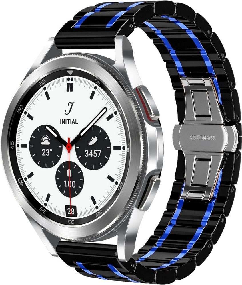 Ремешок керамический Ceramo для Galaxy Watch 4 Classic 42 мм Black/Blue (28727-43)