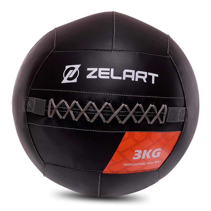 Мяч волбол для кроссфита и фитнеса Zelart Wall Ball TA-7822 7 кг Черный (56363232)