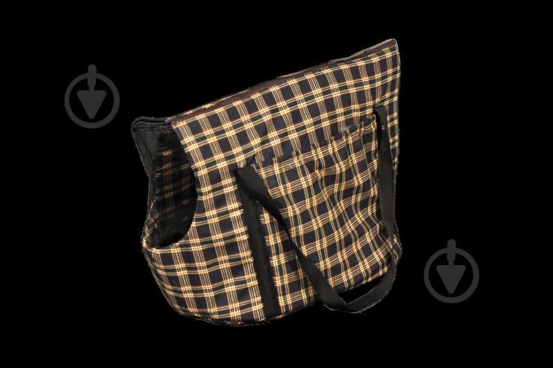 Сумка-перенесення для котів та собак Мур-Мяу Коричнева в клітку