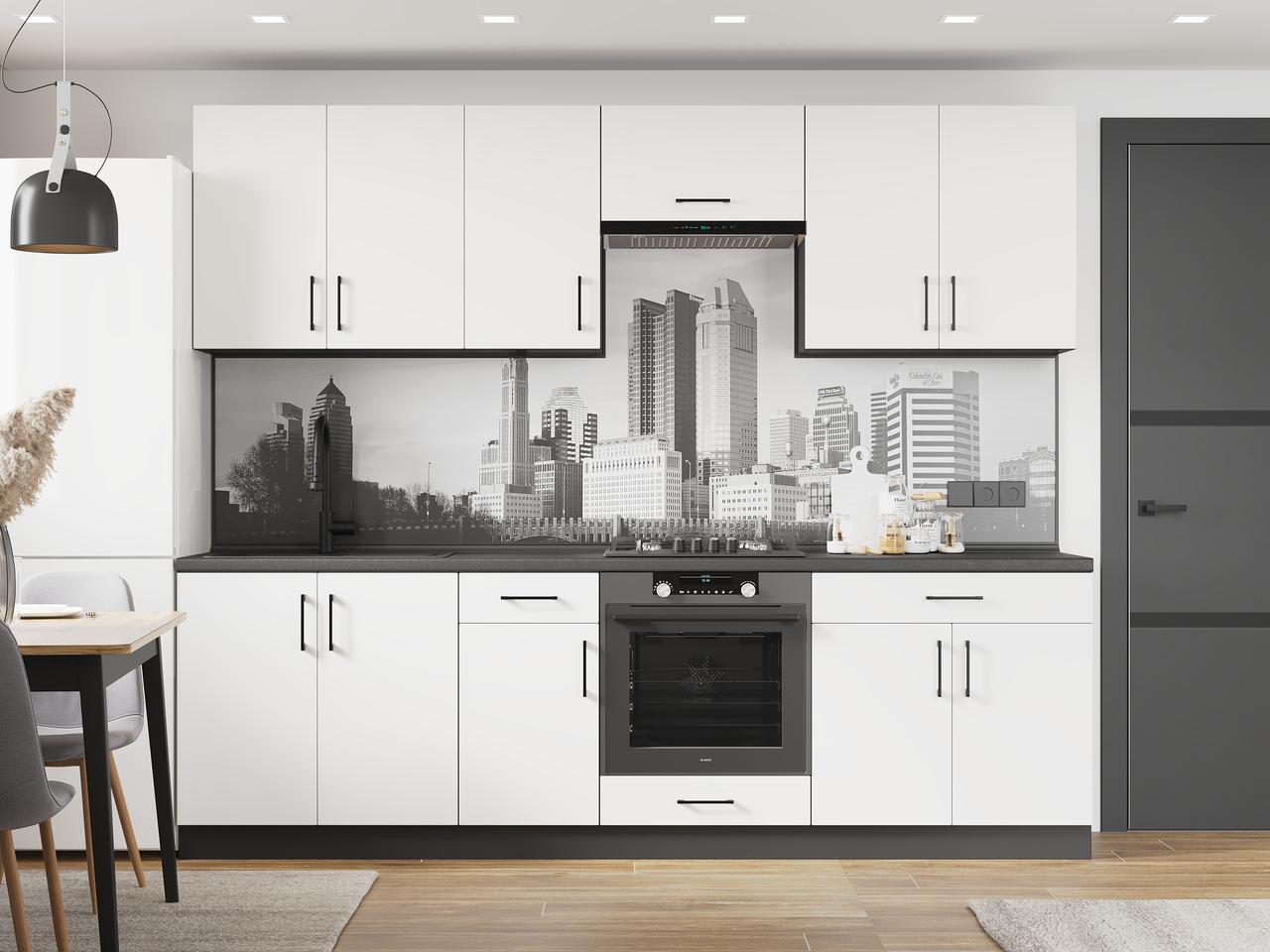 Меблі для кухні зі стільницею Еверест К-6 Оптіма 2,6 м Білий (25025) - фото 5 Меблі для кухні зі стільницею Еверест К-6 Оптіма 2,6 м Білий (25025) - фото 5