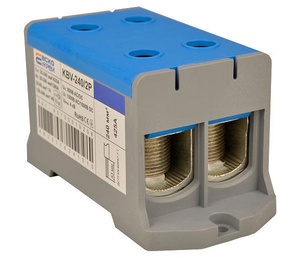 Клема ввідна силова АСКО KBV 35-240 мм.кв 425А 2-2 800V AC Синій (A0130010206)