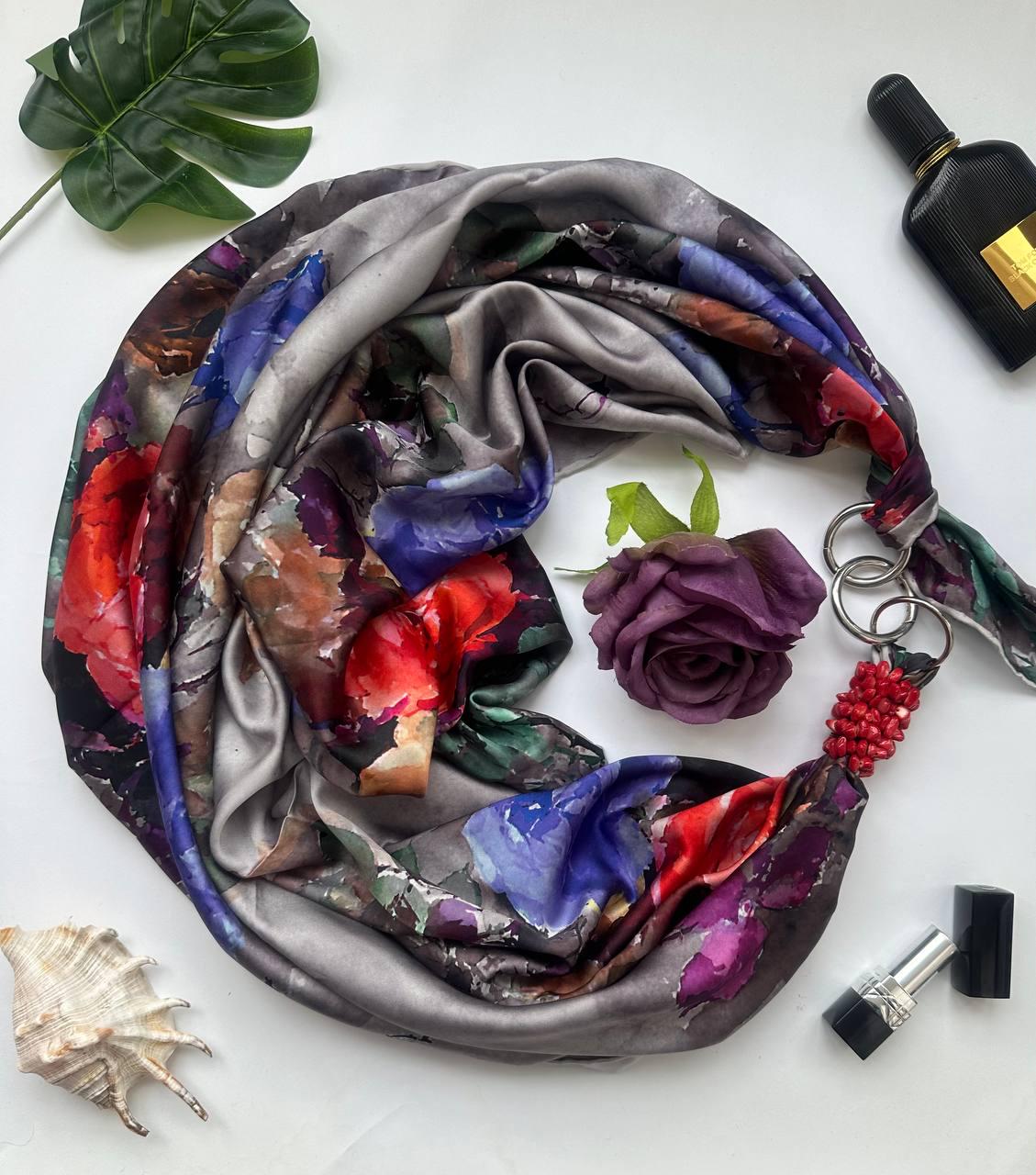 Хустка My Scarf Серце красуні прикрашена натуральним каменем корал (25763450)