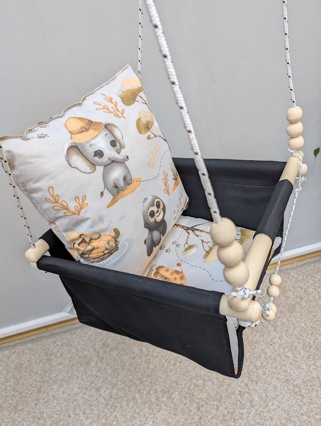 Гойдалка дитяча Happy Vita Craft Слон жираф 36х36 см Чорний (26240587) - фото 7 Гойдалка дитяча Happy Vita Craft Слон жираф 36х36 см Чорний (26240587) - фото 7