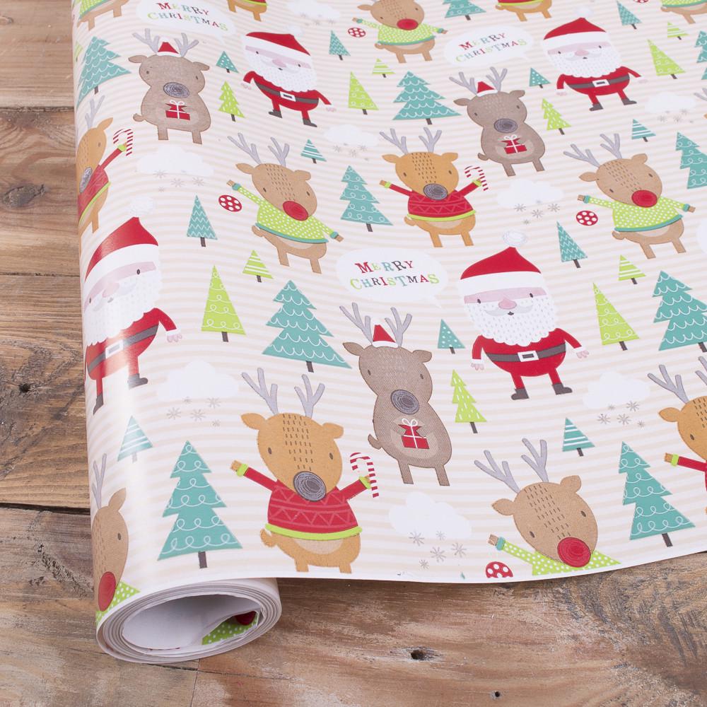 Бумага новогодняя Олени 10 м (3832-60)
