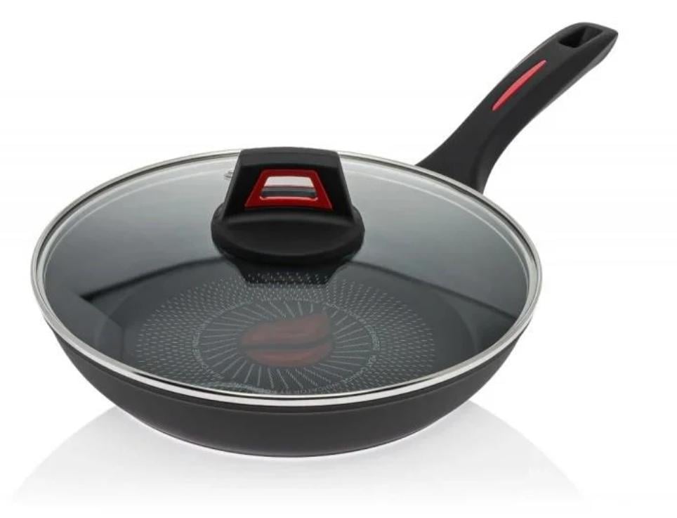 Сковорода со стеклянной крышкой Edenberg с термоиндикатором 20x4,5 см (EB-13081)