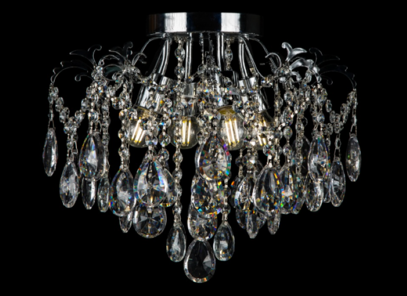 Хрустальная люстра L7539/4 CR Белый/Хром (AN000228)