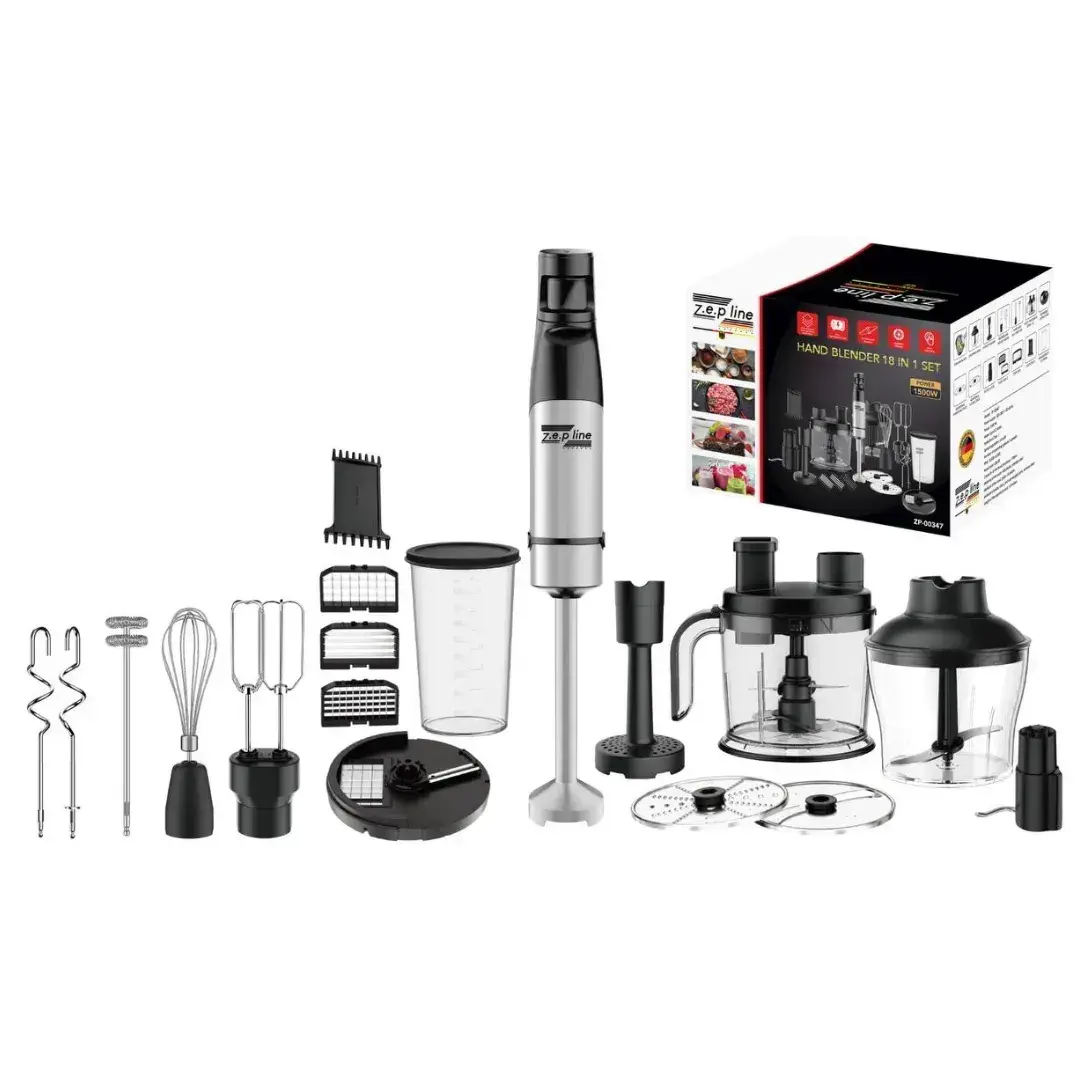 Комбайн кухонный ZepLine ZP-00347 18в1 с блендером/измельчителем/насадками и чашей 1,5 л 1500 Вт (33500918)
