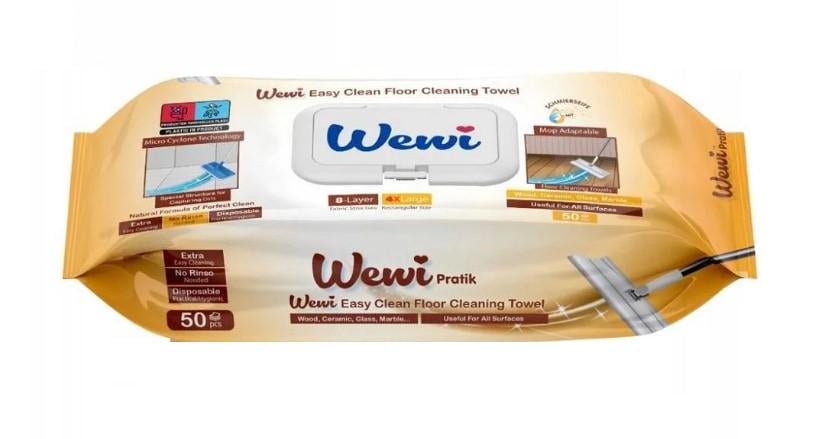 Салфетки влажные для уборки полов парфюмированные WEWI 50 шт. (EG-1000396)