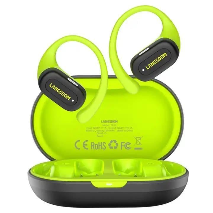 Наушники беспроводные костные Langsdom TS19 Open Ear шумоподавлением Салатовый (26389559)