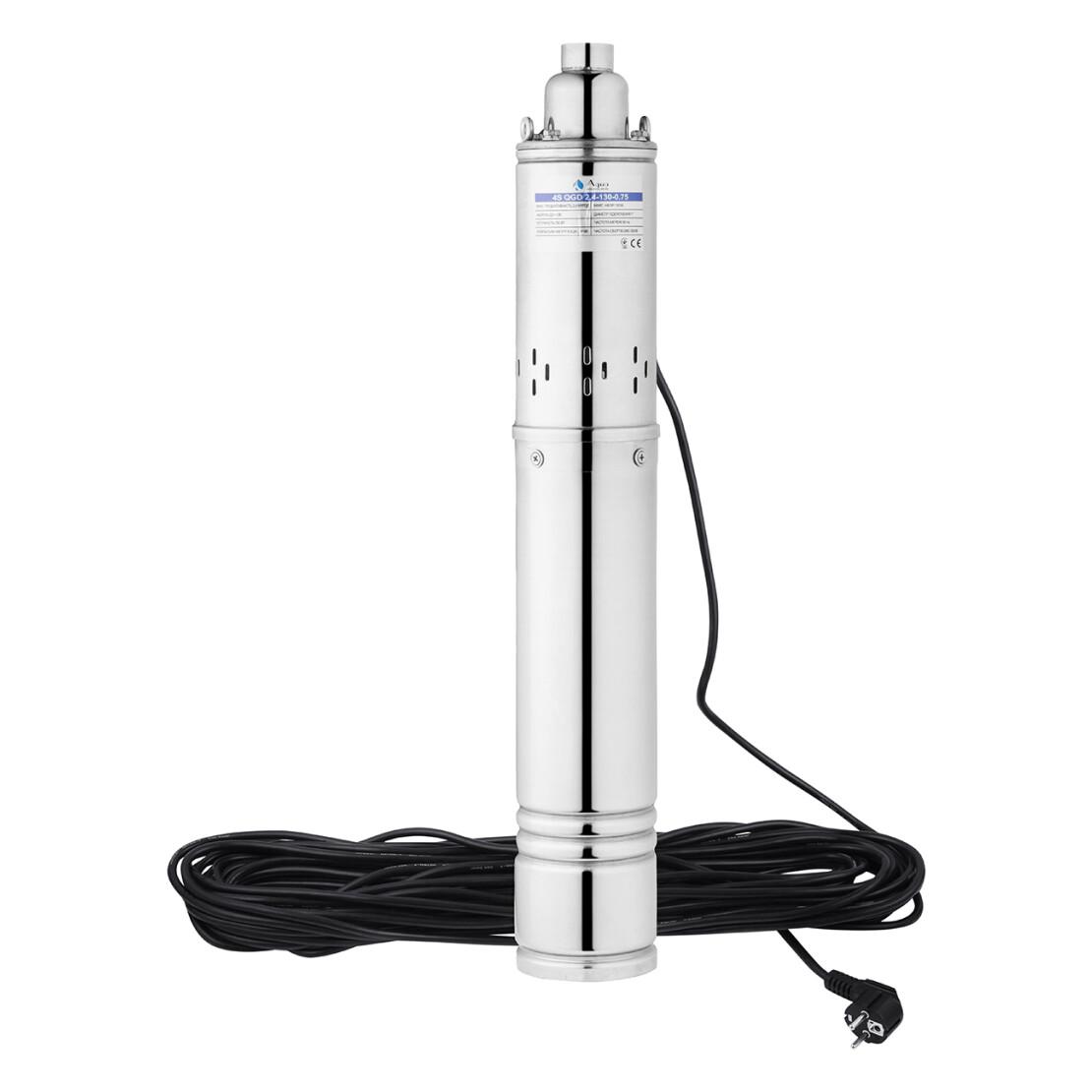 Насос глибинний шнековий Agua 4S QGD2,4-130-0,75 з вбудованим конденсатором (CV035074) - фото 5