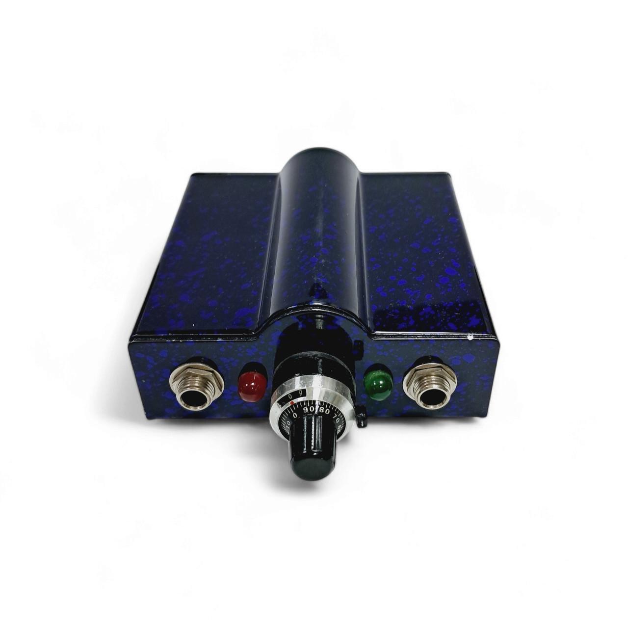 Блок питания для тату машинки металлический с синими пятнышками без табло Черный (PS1017)