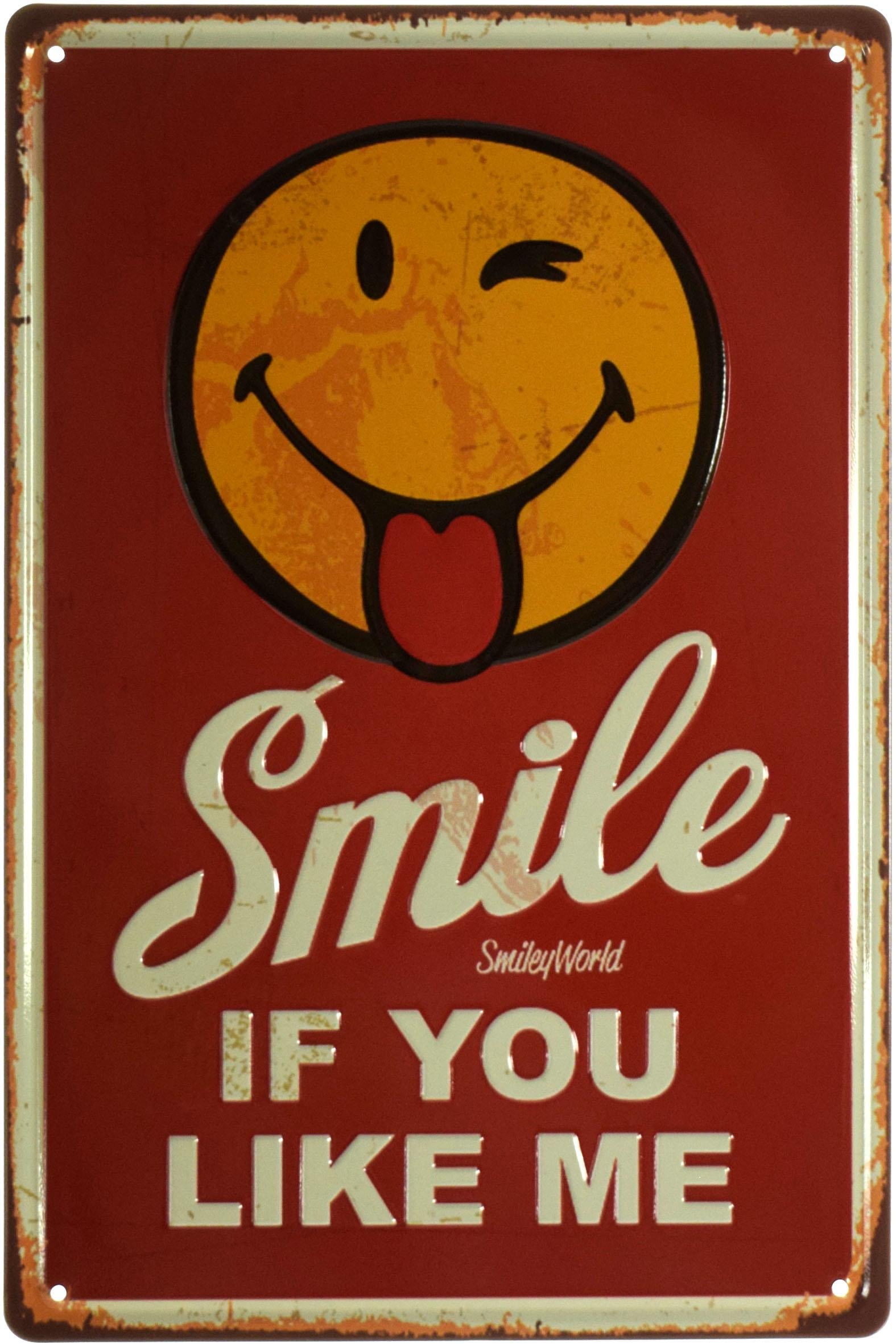 Табличка металлическая Улыбнись, Если Я Тебе Нравлюсь/Smile if You Like Me 20x30 см