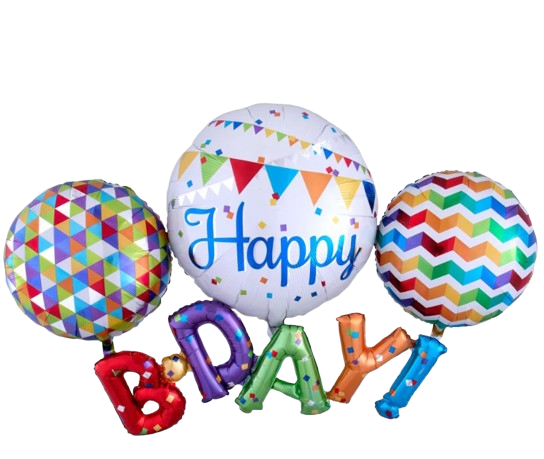 Набор воздушных шаров фольгированных Happy Birthday 4 шт. (2990365697)