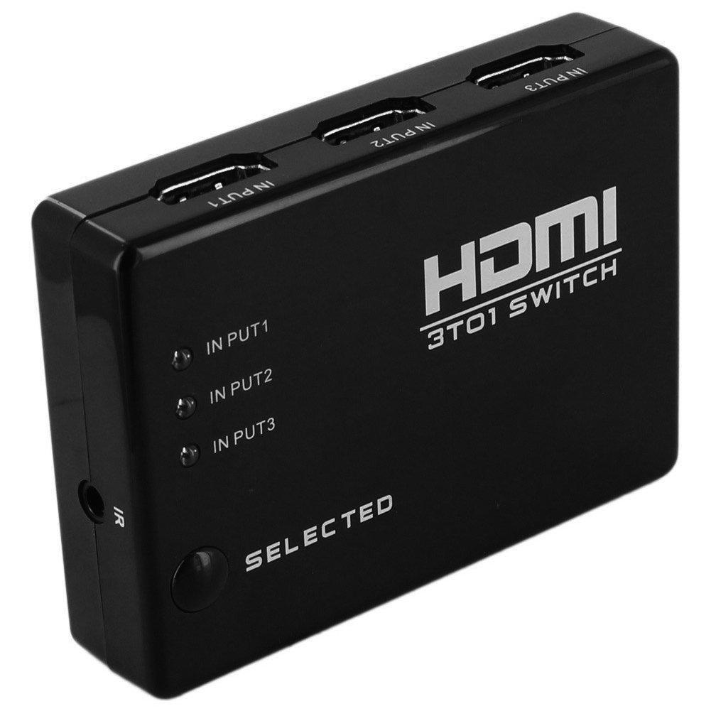 Переключатель HDMI switch RIAS SY-301 3xHDMI с пультом ДУ Black (3_00569) - фото 3