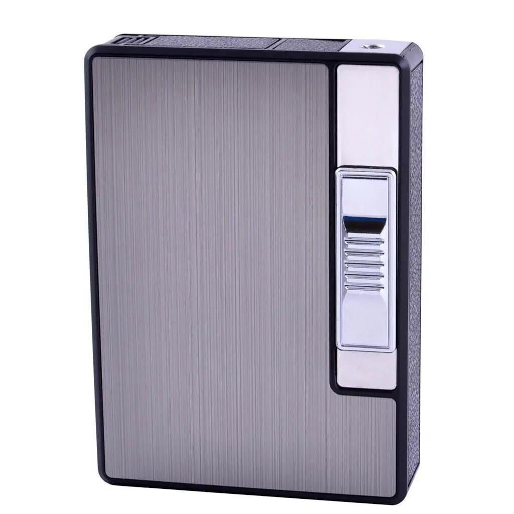 Портсигар на 10 сигарет с зажигалкой FOCUS №HL-150 Black (10836)