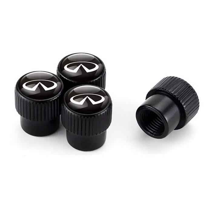 Набір захисних ковпачків на ніпель SUNROZ Caps Infiniti Premium Style Black Інфініті 4 шт. (A-67639)