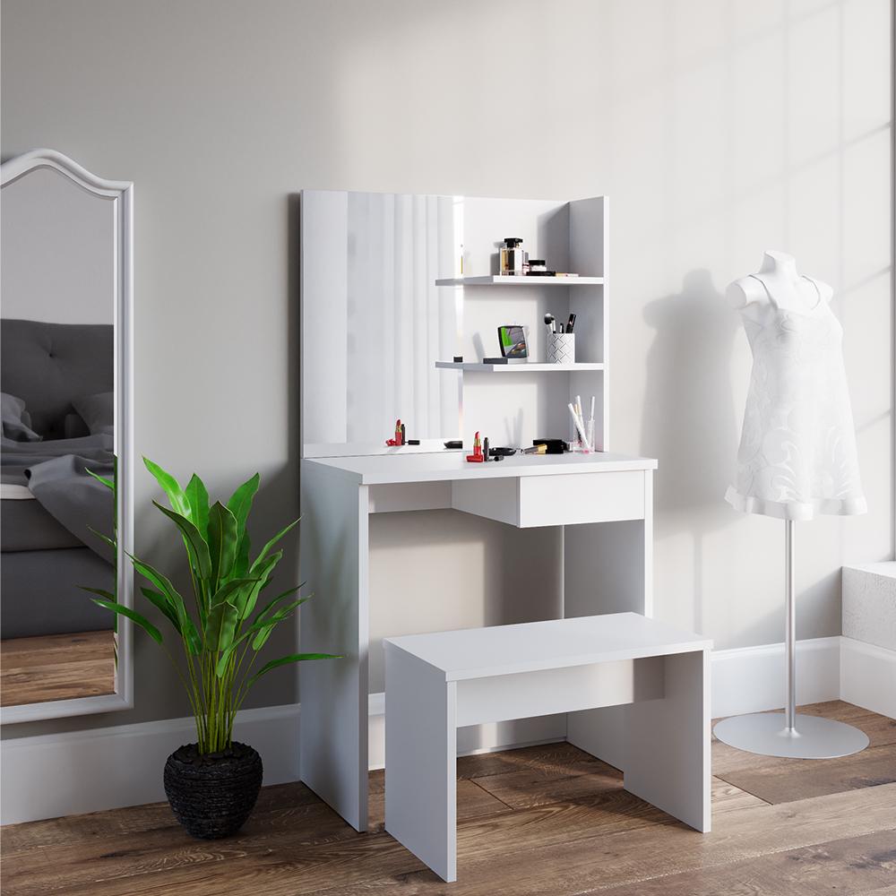 Туалетный столик Vicco Dekos со скамейкой Белый - фото 4