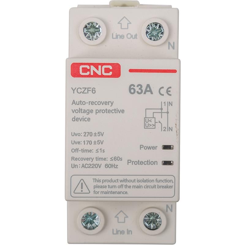 Запобіжник CNC YCZF6 1P+N 63A автоматичний