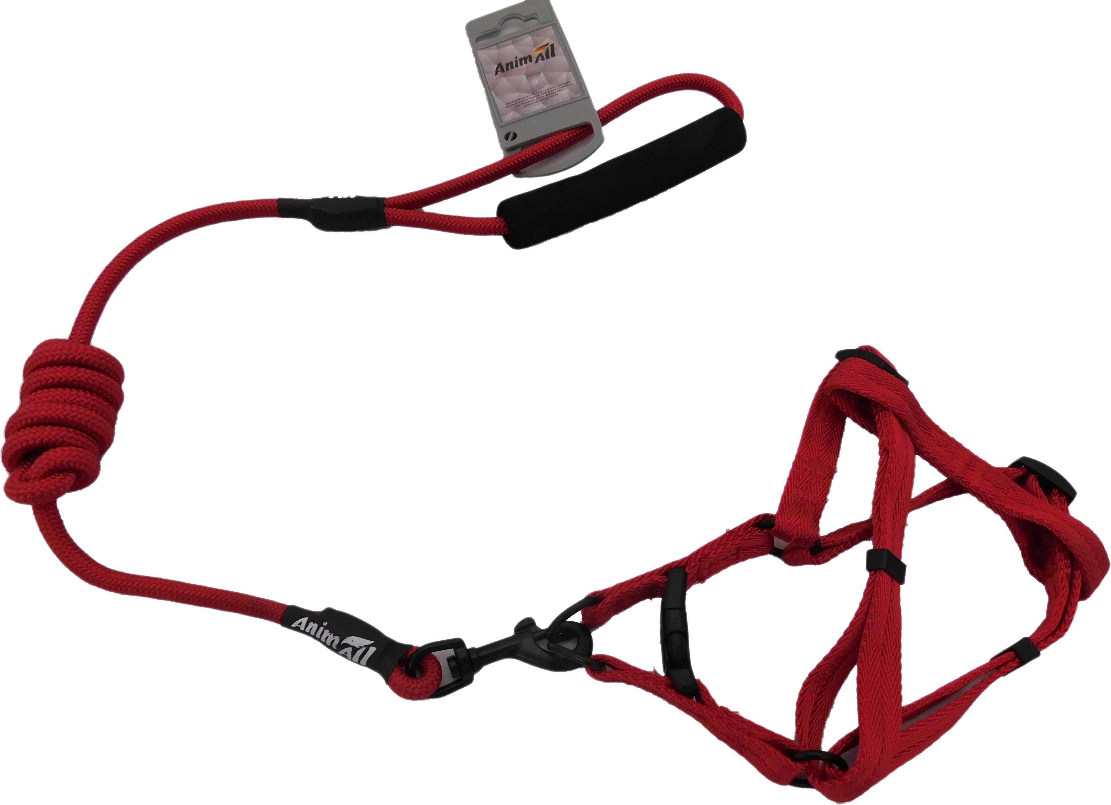 Поводок-шлейка AnimAll HJ-Y304-LН Red 10x1200x20 мм Красный (2000981142469)