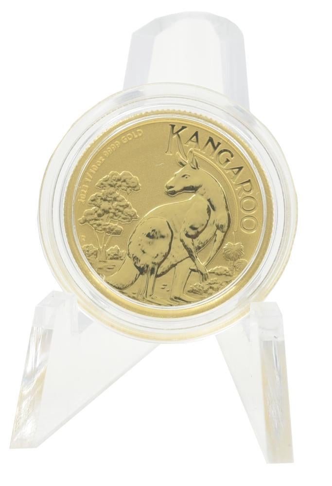 Коллекционная монета Австралия 15 долларов 2022 золото UNC Кенгуру 1/10 унции/3,11 г (М22861)