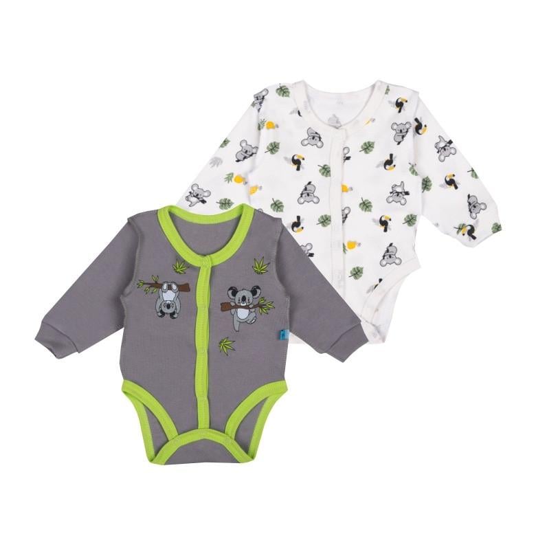Комплект-боди детский для малышки GABBI BD-24-15 56 см 2 шт. Серый/Молочный (14192)
