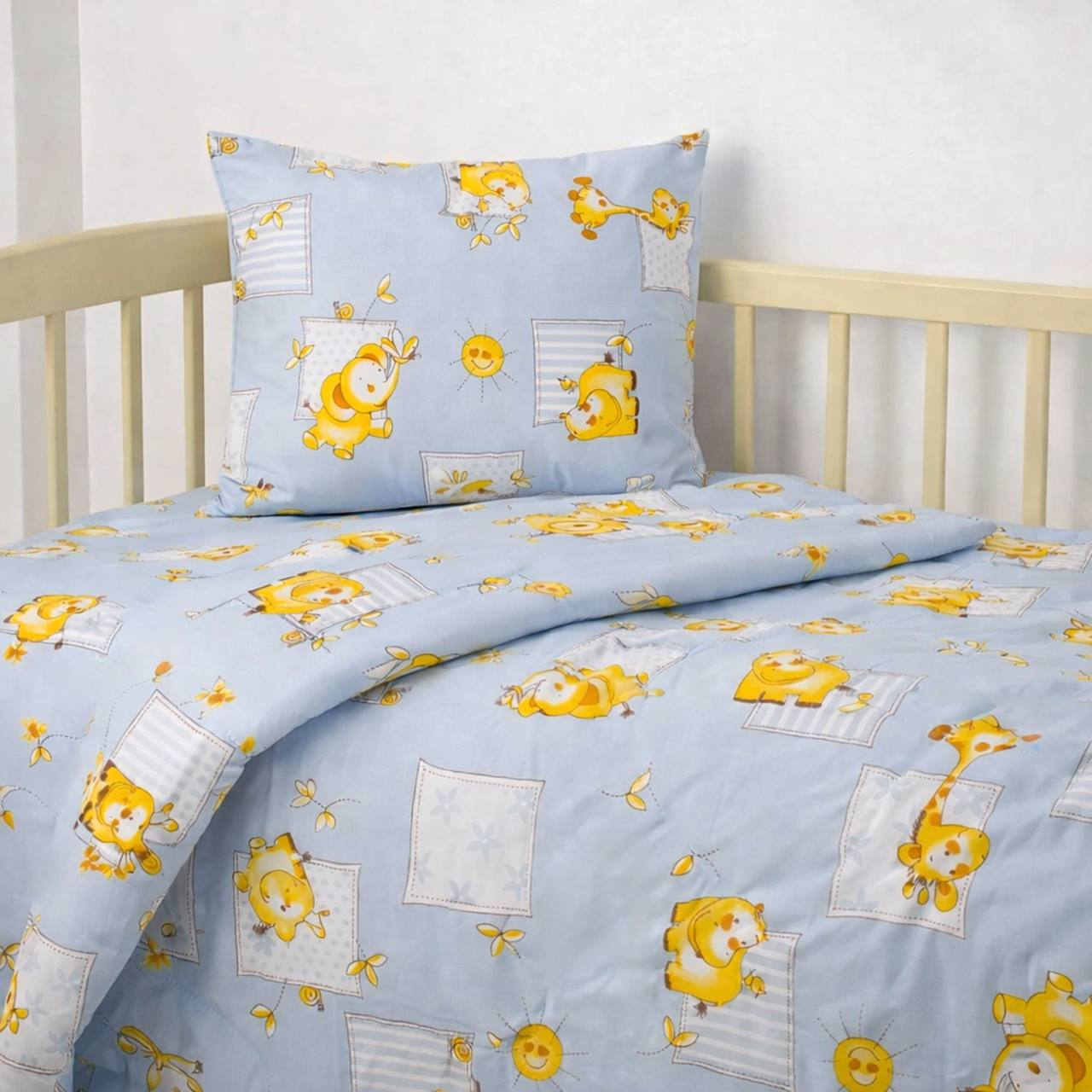 Комплект постельного белья детский Зверята из бязи 110х140 см (G-1301z/x110)