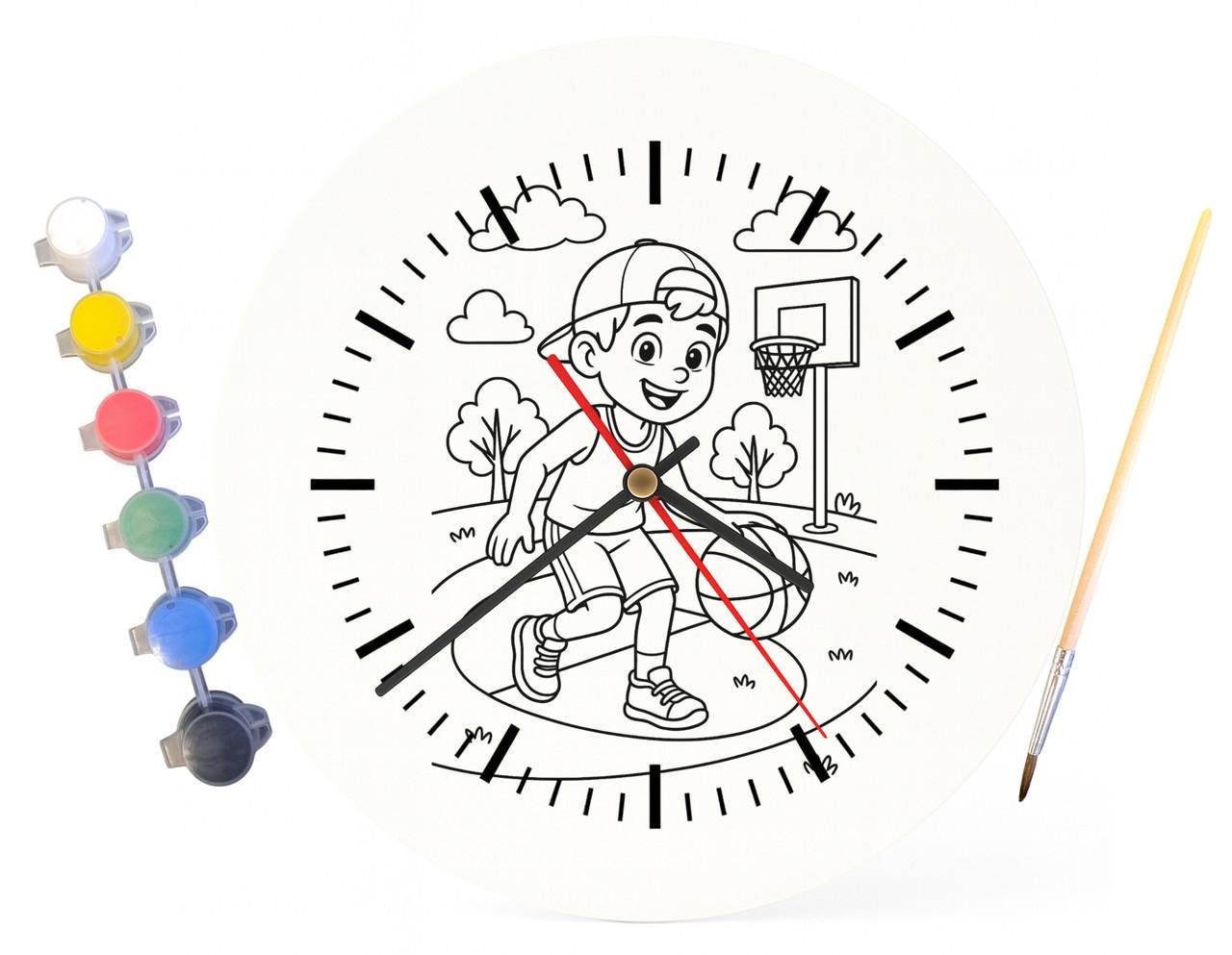 Детский набор для творчества часы раскраска Баскетбол 30 см (Г0043) - фото 4 Детский набор для творчества часы раскраска Баскетбол 30 см (Г0043) - фото 4