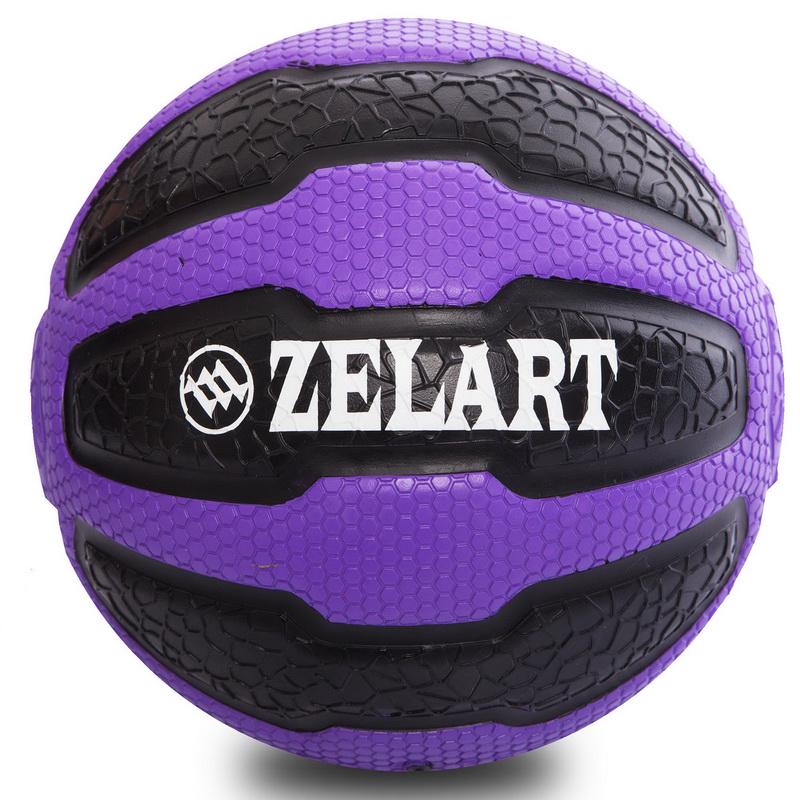 Мяч медицинский медбол Zelart Medicine Ball FI-0898-4 4кг Черный / Фиолетовый (DR003453) - фото 2