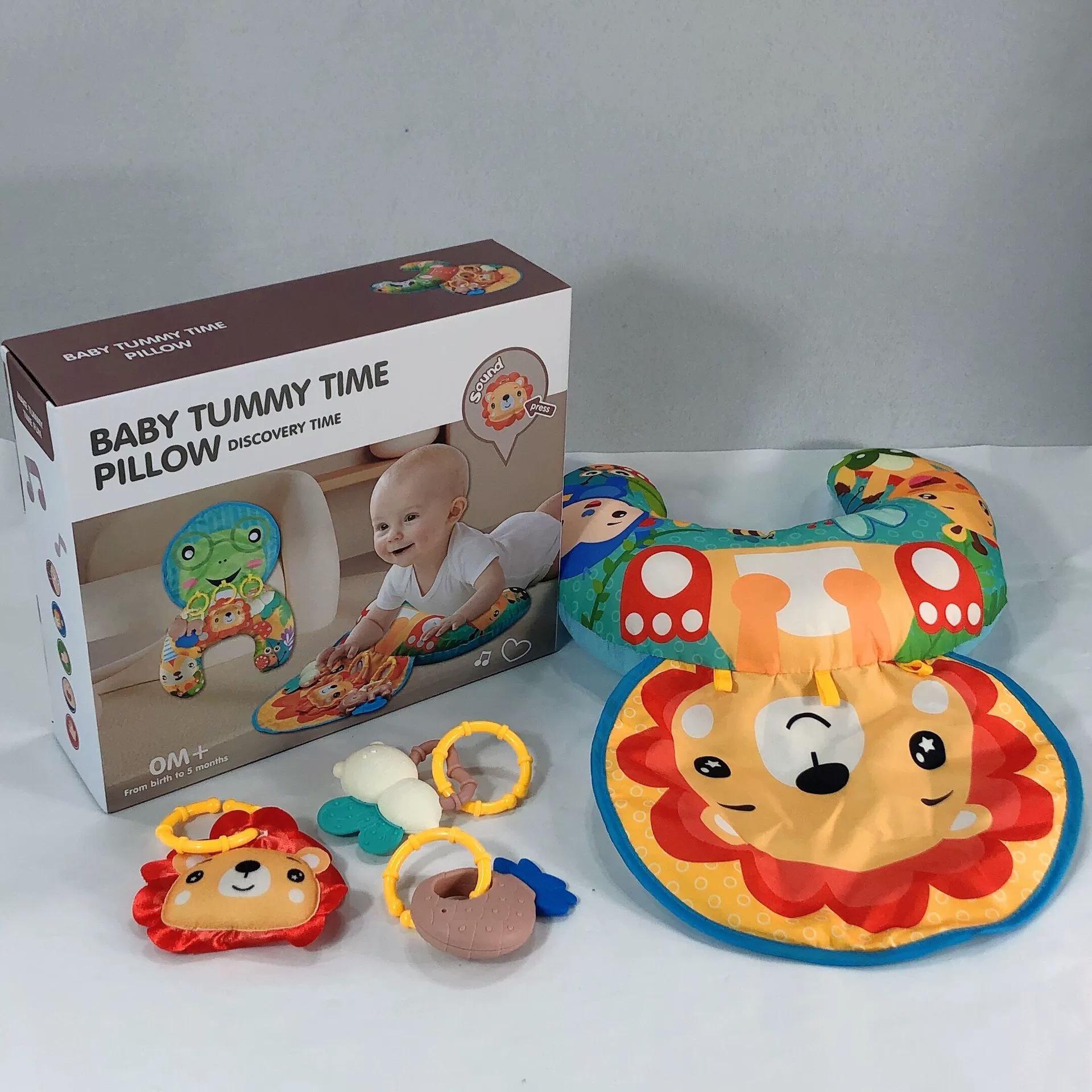 Развивающая подушка Львенок детский с погремушками 2в1 (29669047)