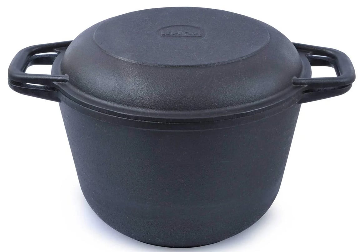Чавунна каструля Биол з кришкою-сковородою 6 л - фото 4
