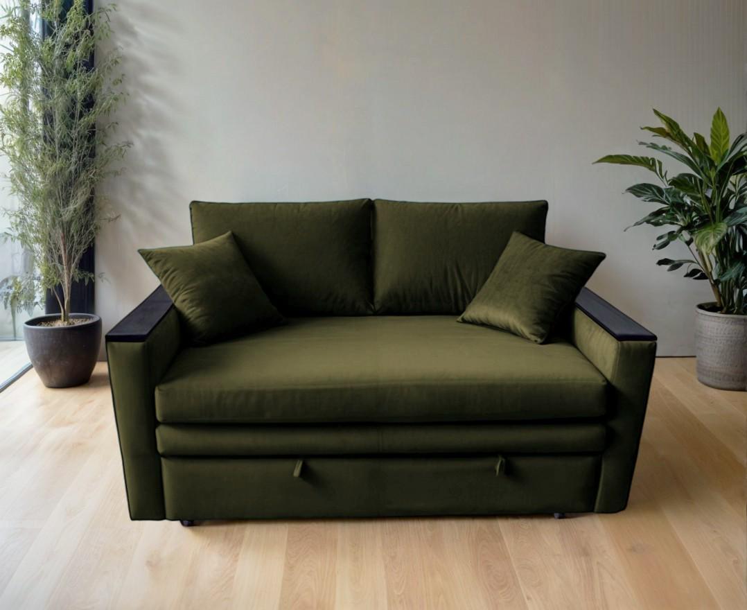 Диван мягкий Tobi Sho Kubus-140 прямой раскладной велюр 1800х800х1000 мм Оливковый - фото 2 Диван мягкий Tobi Sho Kubus-140 прямой раскладной велюр 1800х800х1000 мм Оливковый - фото 2