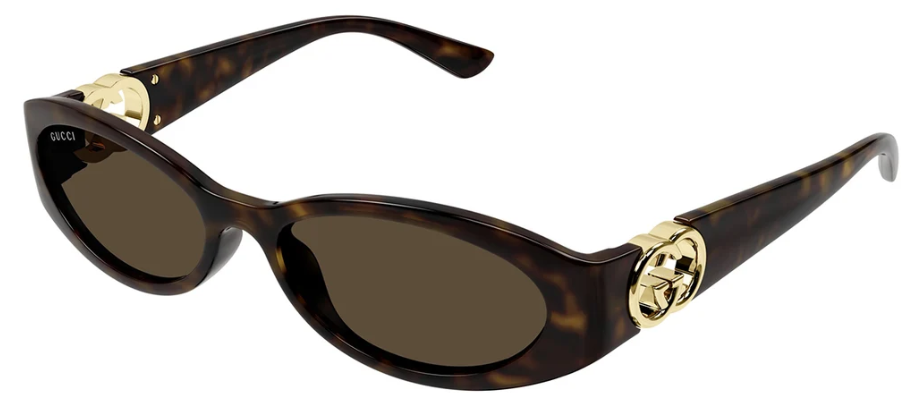 Солнцезащитные очки Gucci GG1660 гавана кошачий глаз логотип GG женские Черепаховый