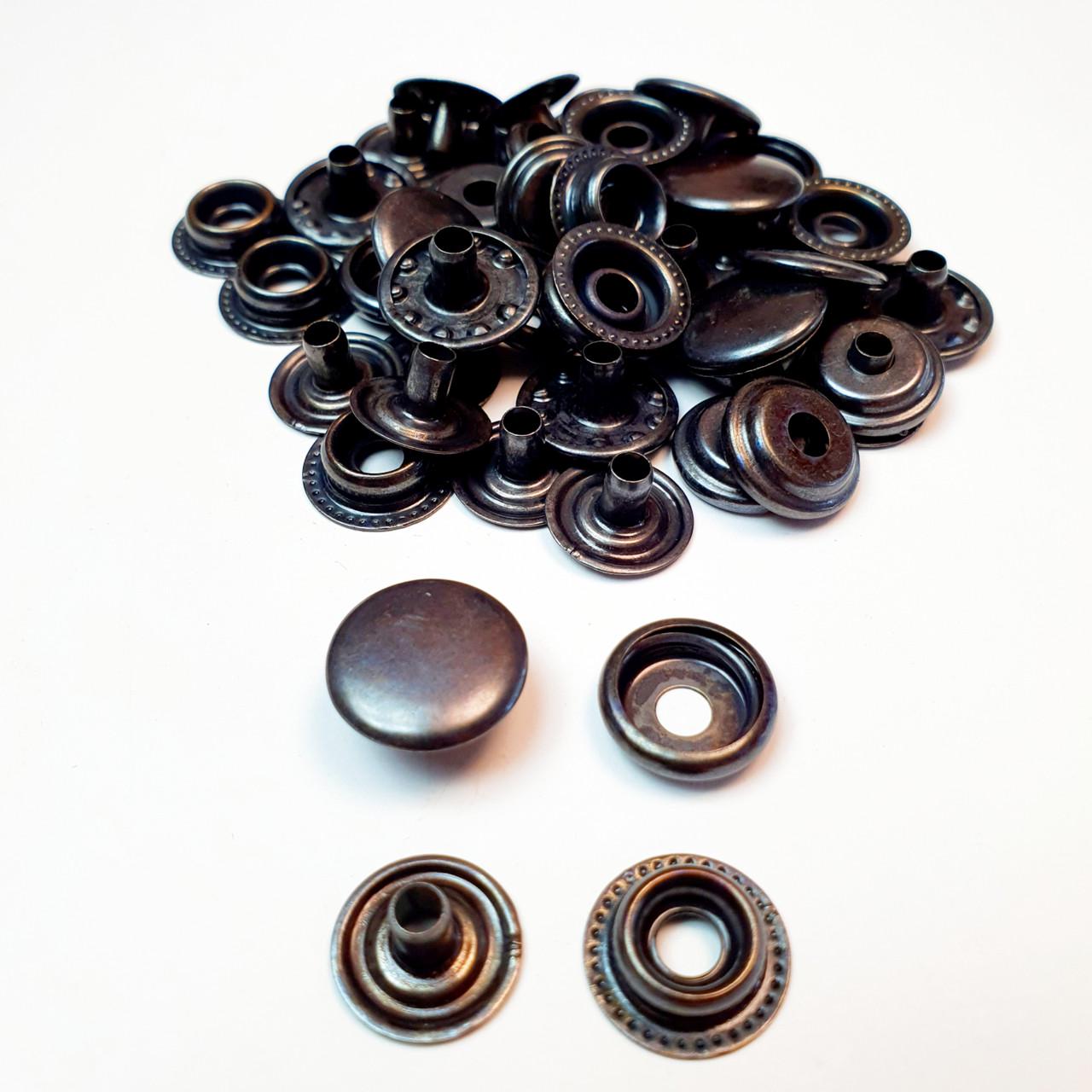 Кнопка металева кільцева STRONG Dash Каппа 15 мм 720 шт. Оксид