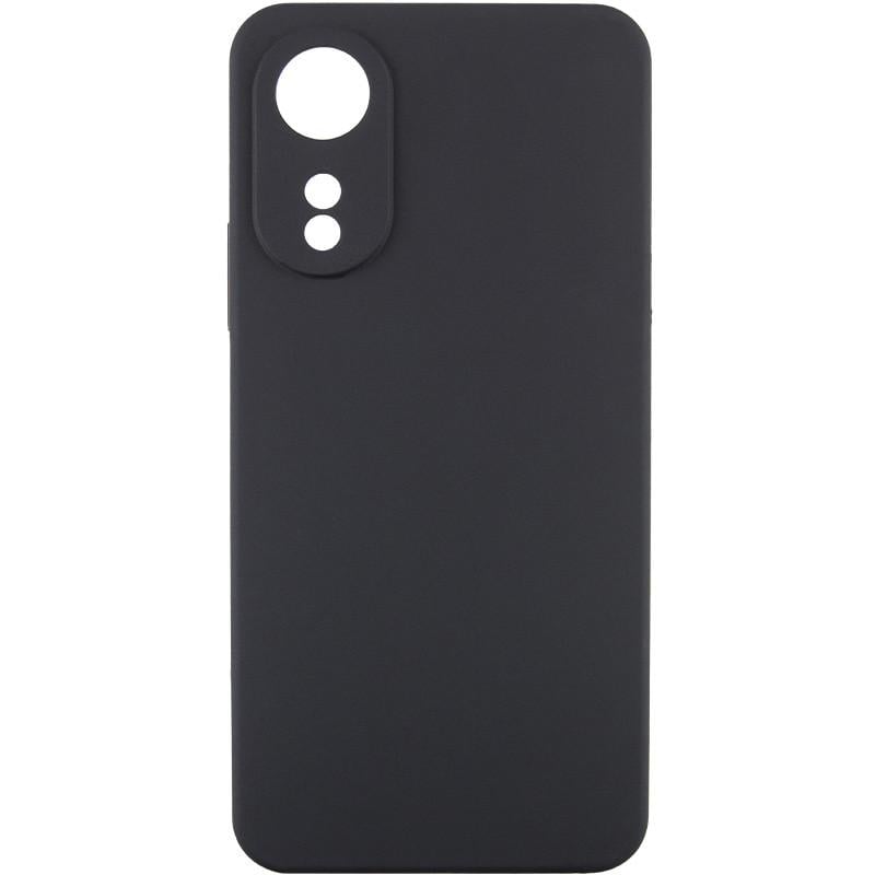 Противоударный чехол TPU GETMAN Liquid Silk Full Camera для Oppo A78 4G Черный / Black