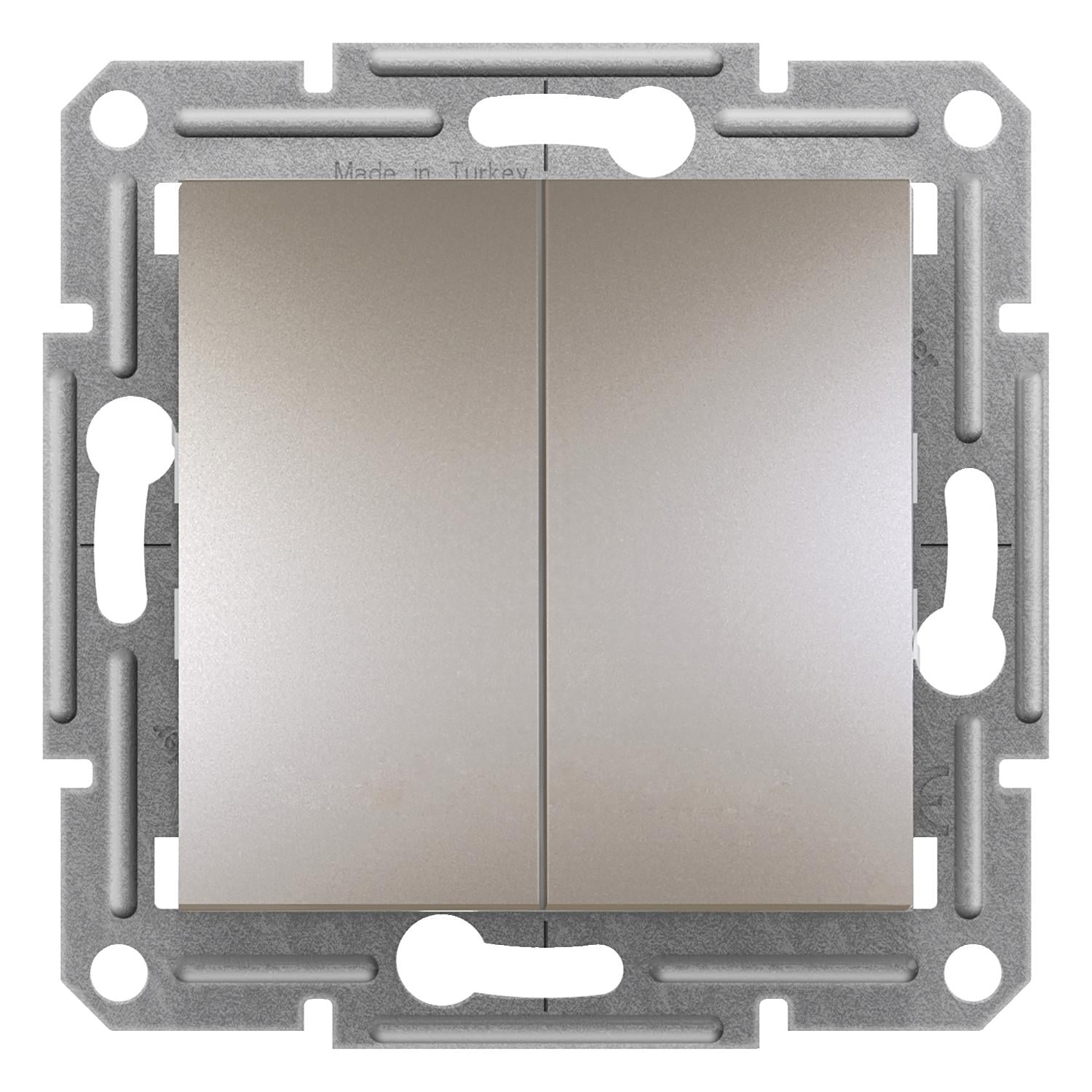 Выключатель двухклавишный Schneider Electric Asfora Бронзовый (EPH0300169)