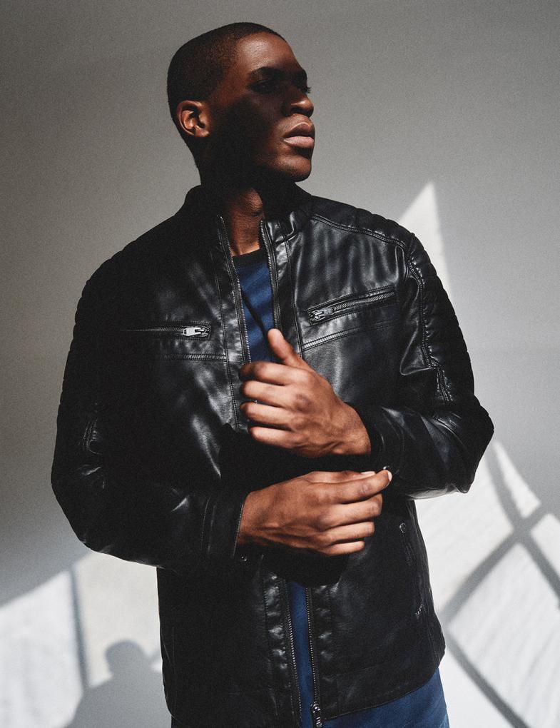 Куртка мужская из искусственной кожи Diverse STATEJACK L Черный (5905384038968)