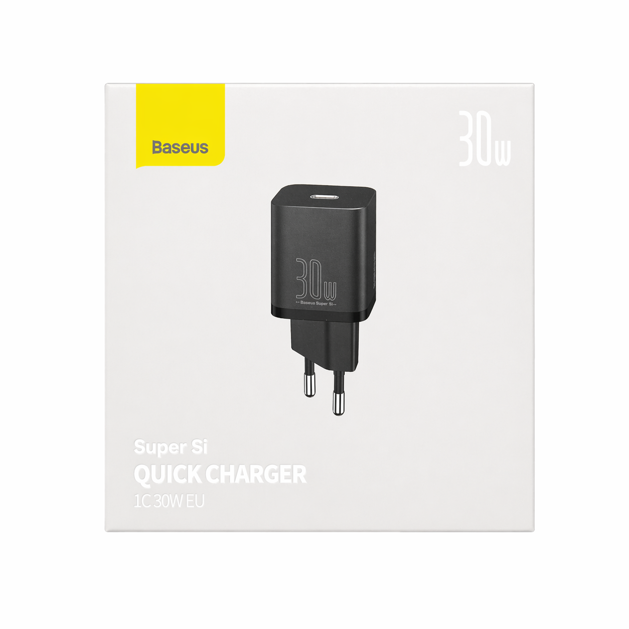 Зарядное устройство сетевое Baseus 30W Super-Si EU CCSUP-J01 PD 3.0 + QC 3.0 USB Type-C 30 Вт Черный (7018)
