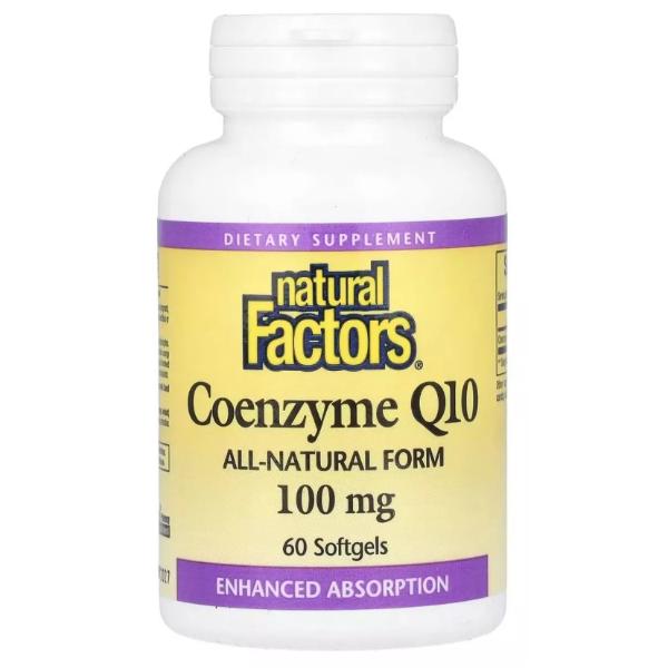 Натуральна добавка Natural Factors Coenzyme Q10 100 мг 60 softgels (000022088)