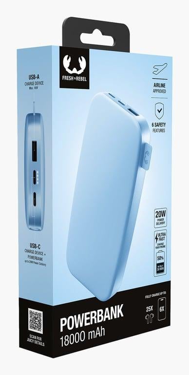 Повербанк Fresh n Rebel Powerbank 20W 18000 mAh Blue (2PB18100VB) - фото 7 Повербанк Fresh n Rebel Powerbank 20W 18000 mAh Blue (2PB18100VB) - фото 7