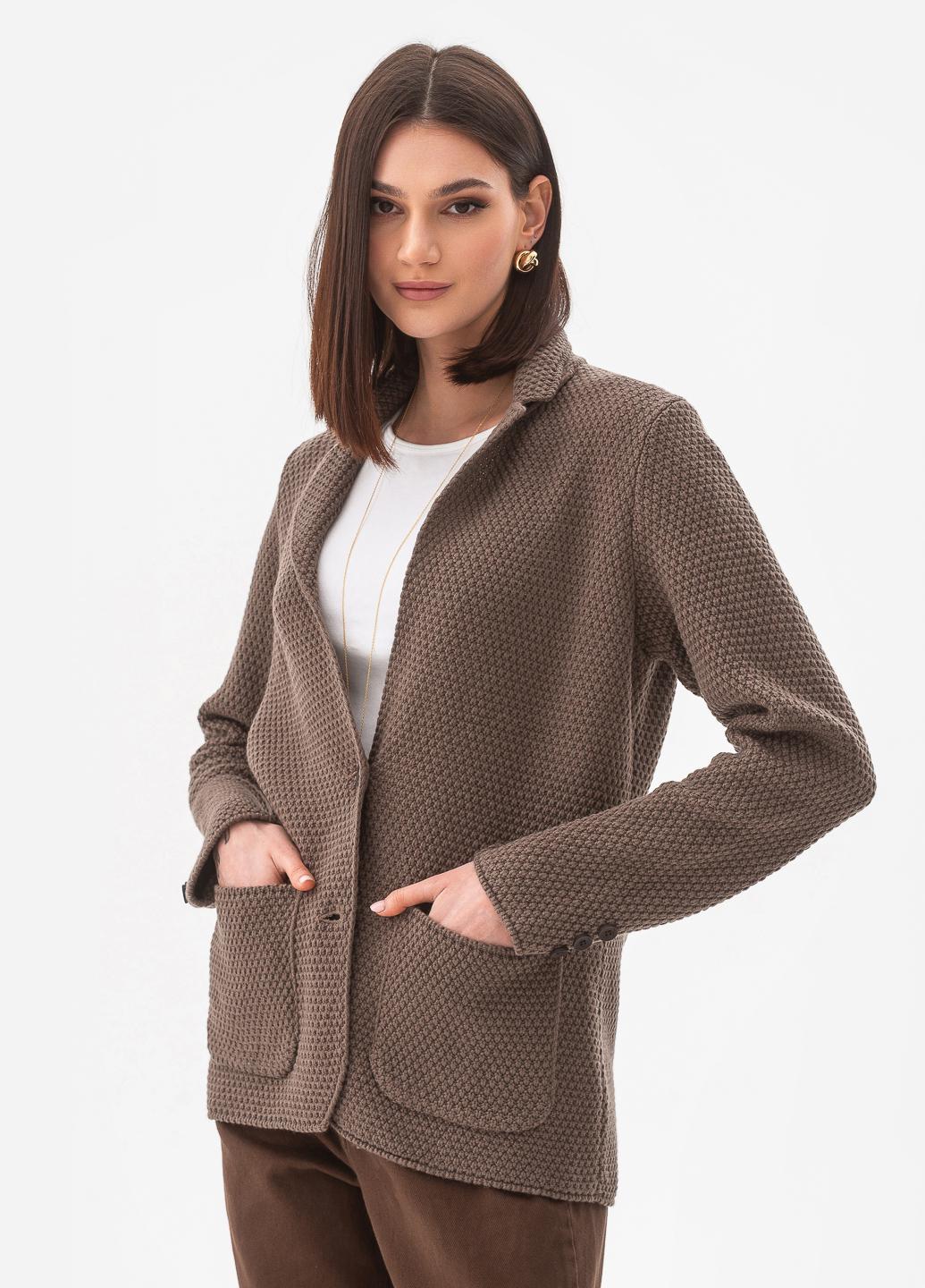Піджак жіночий рисової в'язки SVTR р. 48-50 Капучино (598) - фото 10