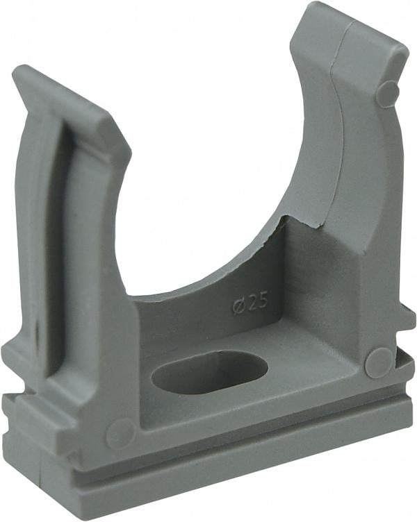 Тримач-кліпс з фіксатором АСКО-УКРЕМ ⌀25 мм під дюбель поліпропілен 25 шт. Сірий (3113) - фото 1