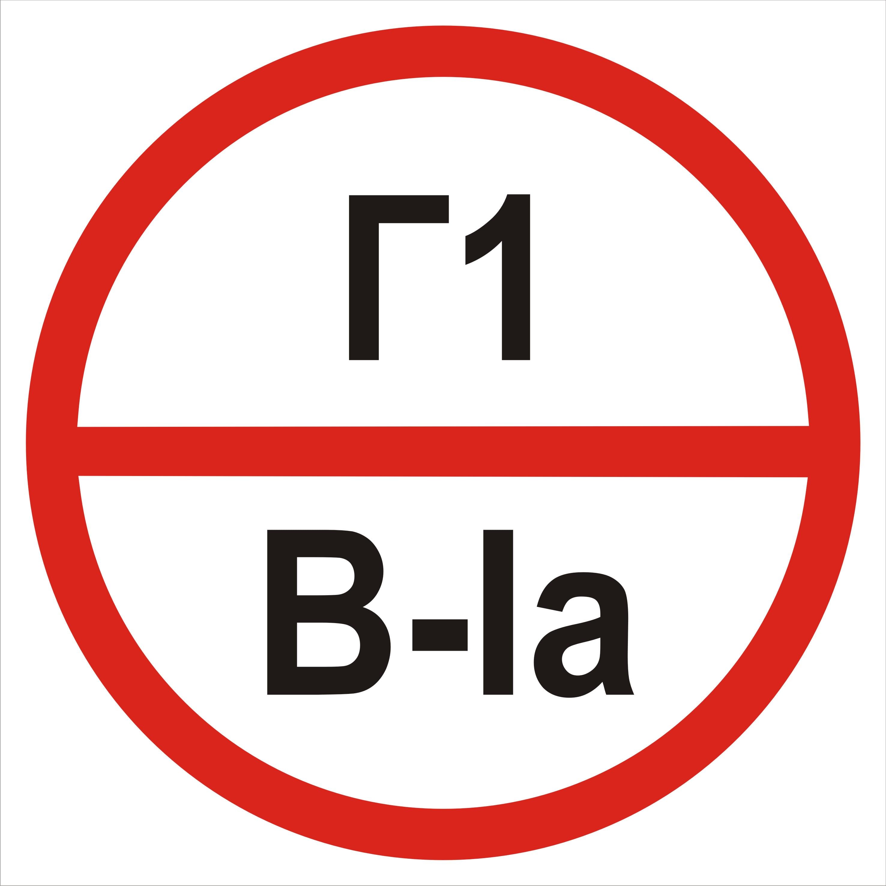 Табличка категория помещения Г1/В1а 20х20 см (00258)
